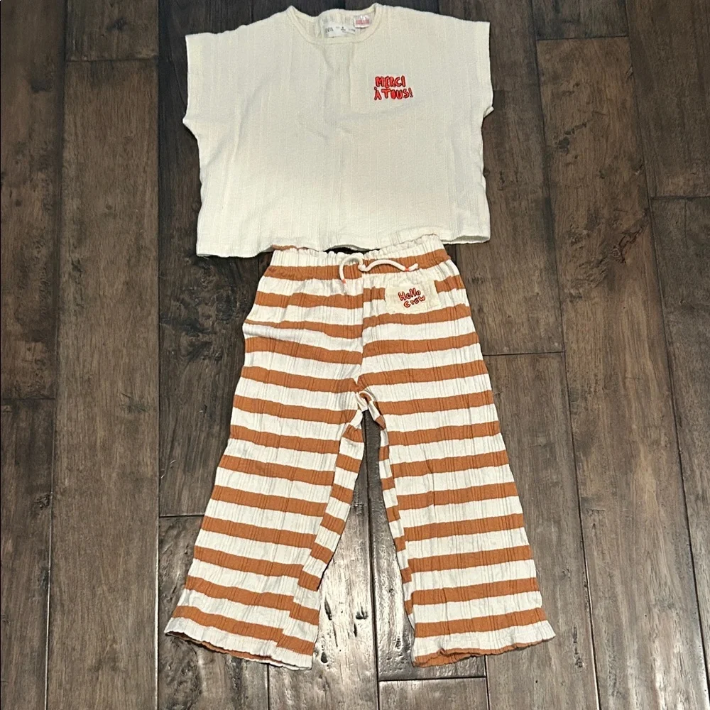 Zara Kids Cream and Tan set